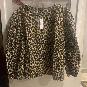JCrew Ruffled Leopard Blouse NWT